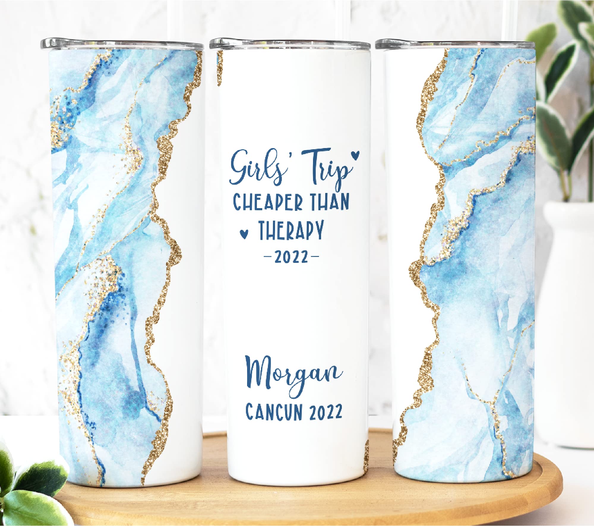 AVITO Personalized Girls Trip Tumbler, 20 oz, Cheaper Than Therapy, Girls Weekend Gift, Girls Trip Tumbler, Girls Getaway, Girls Vacation, Girls Weekend Cheaper than Therapy