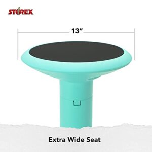 Storex Active Tilt Stool – Ergonomic Seating for Flexible Office Space and Standing Desks, Adjustable 12-24 Inch Height, Teal (00325A01C)