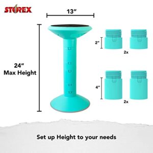 Storex Active Tilt Stool – Ergonomic Seating for Flexible Office Space and Standing Desks, Adjustable 12-24 Inch Height, Teal (00325A01C)