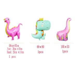 Pink Three Dino Rex Birthday Party Decorations Dinosaur 3rd Birthday Décorations Three inspired Rex Birthday Party Supplies include balloon backdrop knive fork spoon plate napkin cup tablecloth