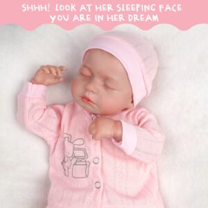 JIZHI Lifelike Reborn Baby Dolls - 18 Inch-Soft Body Realistic-Newborn Baby Dolls American Sleeping Girl Real Life Dolls with Clothes and Toy Accessories Gift for Kids Age 3+