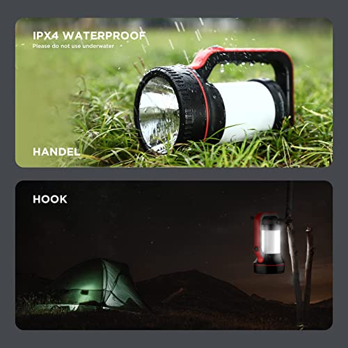 Decovolt Rechargeable Spotlight Super Bright 12000 Lumen LED Flashlight Handheld Spotlight 10000mAh Long Lasting Large Flashlight Searchlight for Camping Outdoor Hunting Emergency as Gift