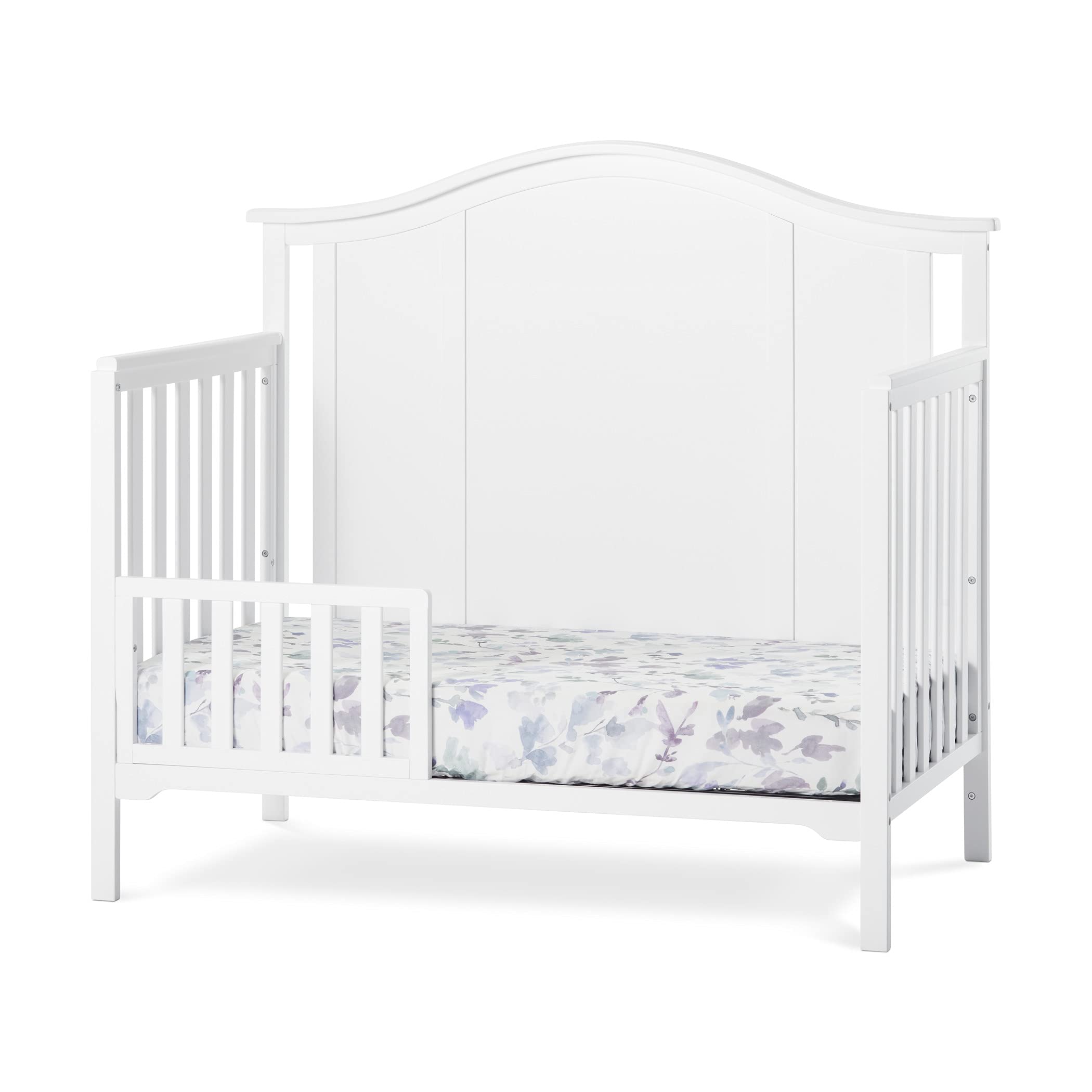 Child Craft Cottage Arch Top Crib and Dresser Nursery Set, 3-Piece, Includes 4-in-1 Convertible Crib, 3 Drawer Dresser, and Changing Table Topper, Grows with Your Baby (Matte White)