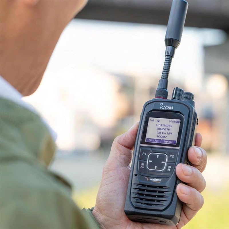 ICOM IC-SAT100 Icom & Iridium Satellite Push-to-Talk PTT Transceiver Two-Way Radio - Global Use