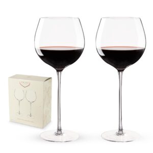 twine linger crystal wine glasses set of 2-20oz stemmed red wine glasses, wine gifts for wine lovers & special occasions