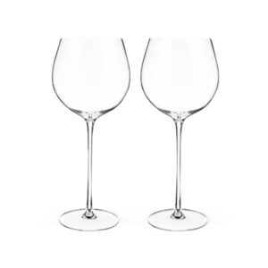 Twine Linger Crystal Wine Glasses Set of 2-20oz Stemmed Red Wine Glasses, Wine Gifts for Wine Lovers & Special Occasions