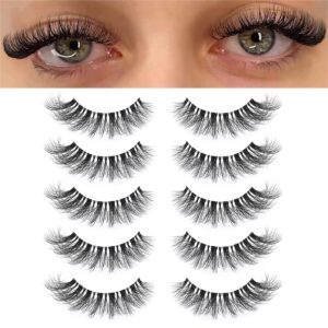 ksyoo wispy lashes that look like extensions,d curl strip lashes,clear band cat eye lashes natural look,8-15mm eyelashes wispy (clear band v1)