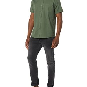 Goodthreads Men's Standard-Fit Short-Sleeve Stretch Oxford Shirt with Pocket, Dark Green, Medium