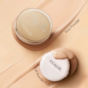 FOCALLURE Poreless BB Cushion Foundation, Full Coverage Foundation Makeup, Matte Finish, Natural Cover Makeup Base and Fixer, Long-Lasting & Hydration, Toasted Tan