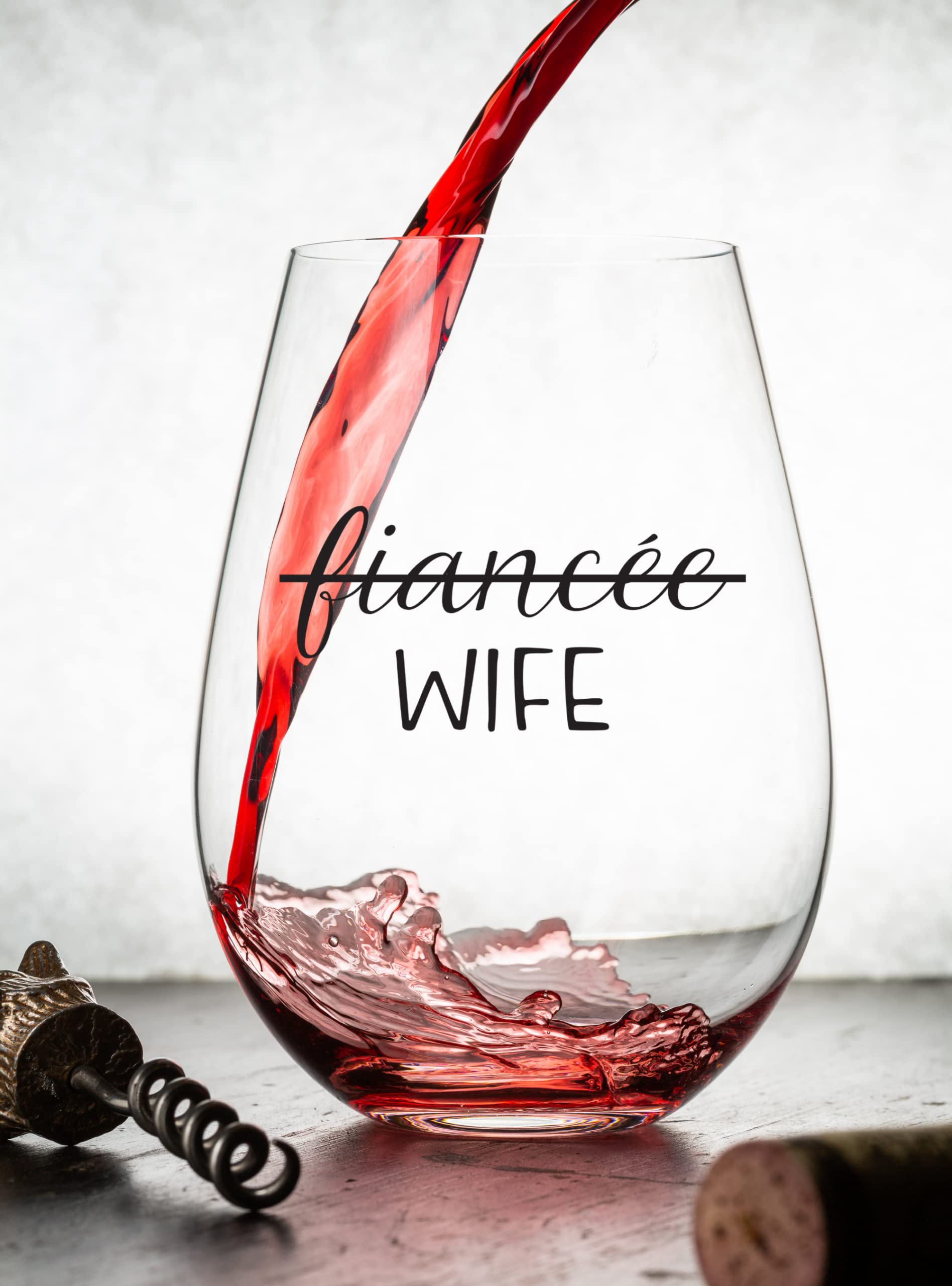 COOL AF Wedding Gift Glass Set For Bride and Groom - Mr and Mrs Whiskey and Wine Glass Gift Set - Engagement Gift for Couples and Newlyweds - Husband and Wife