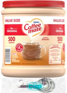 coffee mate original powder creamer, 35.3 oz canister with by the cup stainless steel measuring spoons