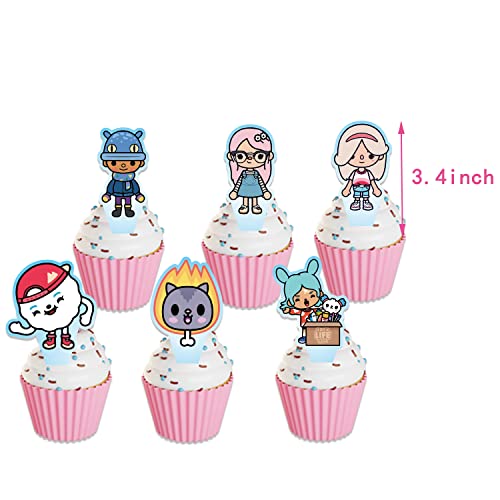 Toca Party Decorations Boca Life Birthday Party Supplies Includes CupCake Toppers, Cake Toppers,Banner Garland, Balloons, Party Favor Pack For Kids