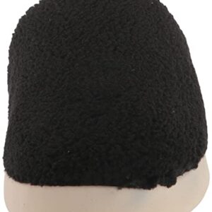 TOMS Men's Harbor Slipper, Black Faux Shearling, 10.5