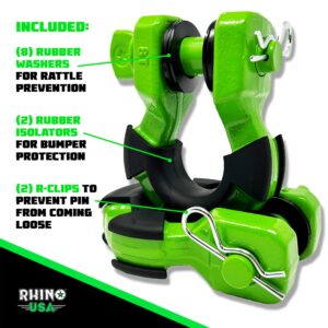 Rhino USA D Ring Super Shackles 70,548lb Break Strength – Heavy Duty 3/4” Shackle with 7/8 Pin for use with Tow Strap, Winch, Jeep Truck Vehicle Recovery, Best Offroad Accessories