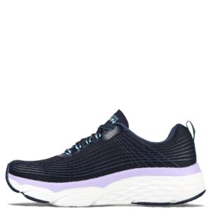 skechers women's max cushioning elite running walking sneaker, navy/lavender, 8 wide