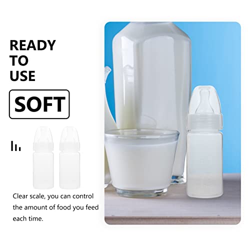 EXCEART 5Pcs Newborn Disposable Milk Bottles Clear Scale Milk Powder Bottles Babies Milk Bottles (White)