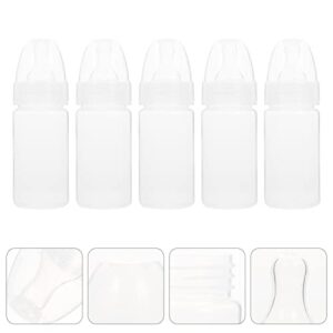 EXCEART 5Pcs Newborn Disposable Milk Bottles Clear Scale Milk Powder Bottles Babies Milk Bottles (White)