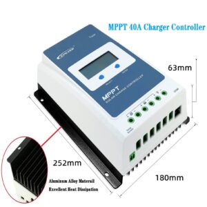 MPPT Solar Charge Controller 30A 12V/24V Auto Solar Panel Charge Controller Max.PV 100V Solar Charge Regulator with MT50 Remote Meter + Temperature Sensor RST + PC Monitoring Cable RS485