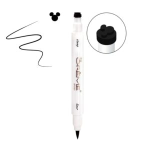 The Creme Shop Disney Dual-Ended Eyeliner & Mickey Shaped Freckle Stamp Eye Liner [ DMES7241 Black ] + Free Zipper Bag, Pencil