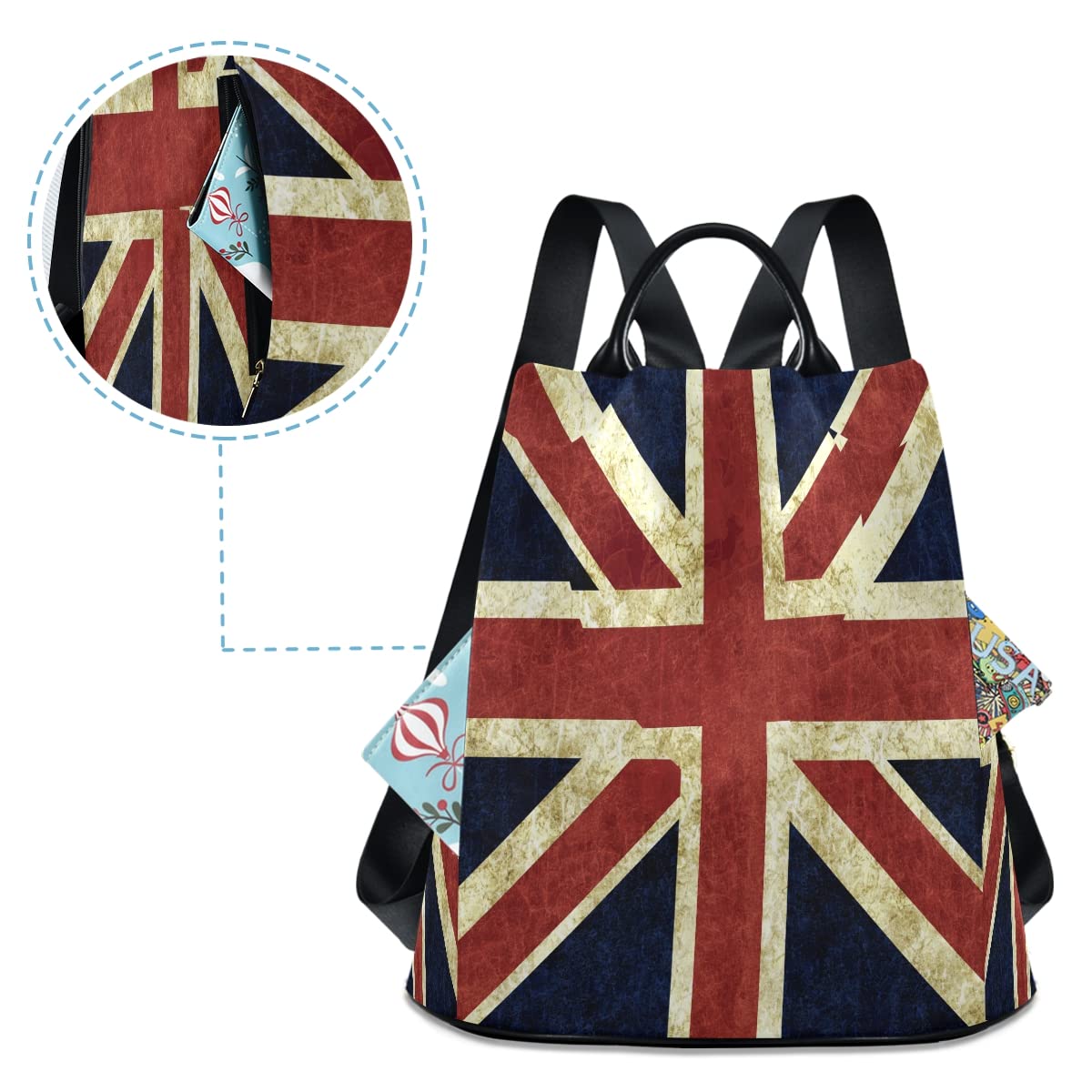 ALAZA British Flag Retro Women Backpack Anti Theft Back Pack Shoulder Fashion Bag Purse