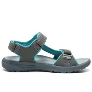 QUANDELI Walking Sandals Women, Summer Waterproof Hiking Sandals Comfortable Lightweight Sport Athletic Sandals Open Toe Sandals for Outdoor Beach Travel (grey,8)