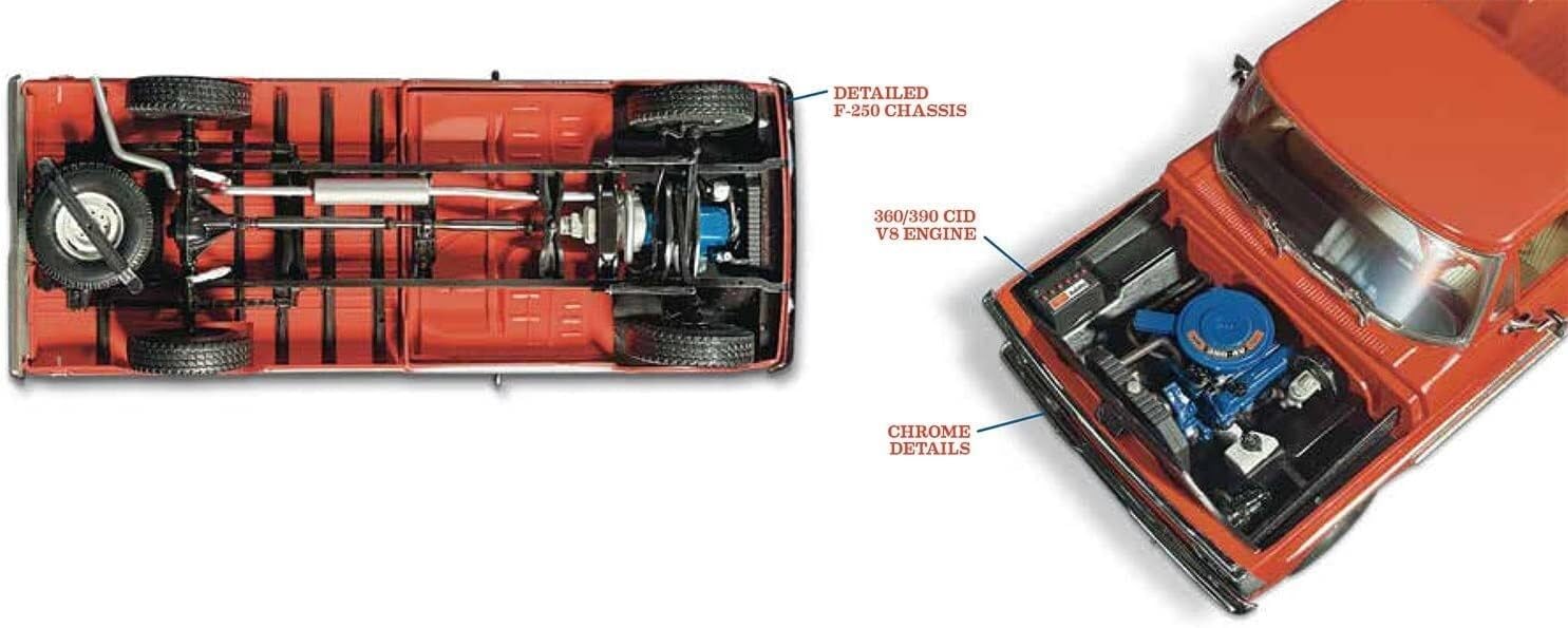 Moebius Models 2564 1:25 1968 F0RD F-250 Custom Cab Pickup Plastic Model Kit