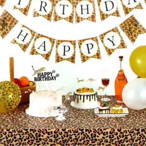 51 Pieces Cheetah Birthday Decorations Including Cheetah Birthday Banner Cheetah Theme Balloons Leopard Cake Topper Safari Animal Print Tablecloth and Ribbon for Party Boy Girl Baby Shower Supplies