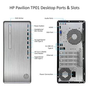 HP Pavilion TP01 Tower Desktop Computer - AMD Ryzen 5 5600G 6-Core up to 4.40 GHz Processor, 16GB DDR4 RAM, 1TB Hard Drive, AMD Radeon Graphics, DVD-Writer, Windows 11 Pro