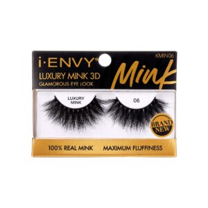 i-envy luxury mink collection 100% real mink (1 pack, 6i-envy false lashes luxury mink collection eyelashes 100% real mink glamorous eye look lashes maximum fluffiness 3d multi-curl angle