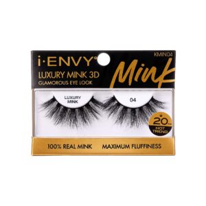 i-envy false lashes luxury mink collection eyelashes 100% real mink glamorous eye look lashes maximum fluffiness 3d multi-curl angle