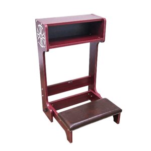 fixturedisplays 32x20x20 prayer bench, padded kneeler with book shelf, easy fold-away prayer table chair 10104