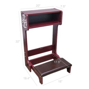 FixtureDisplays 32X20X20 Prayer Bench, Padded Kneeler with Book Shelf, Easy Fold-Away Prayer Table Chair 10104