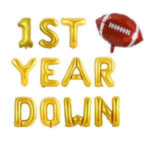 1st year down banner,first year down banner with football balloon, first birthday,football theme birthday party,1st year down football party decorations.