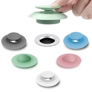 shower drain stopper - silicone bathtub drain strainers, hair trap hair catcher bathtub drain stopper protectors cover easy to install and clean suit for bathroom bathtub and kitchen 5 pack
