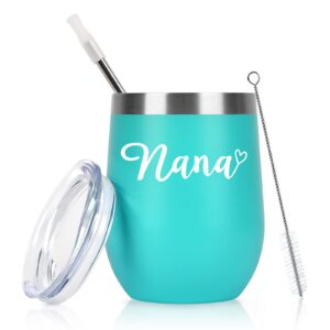 gtmileo mothers day gifts for grandma, nana gifts stainless steel insulated wine tumbler, christams birthday gifts for grandma gigi grandmother granny new grandma from grandchildren(12oz, mint)