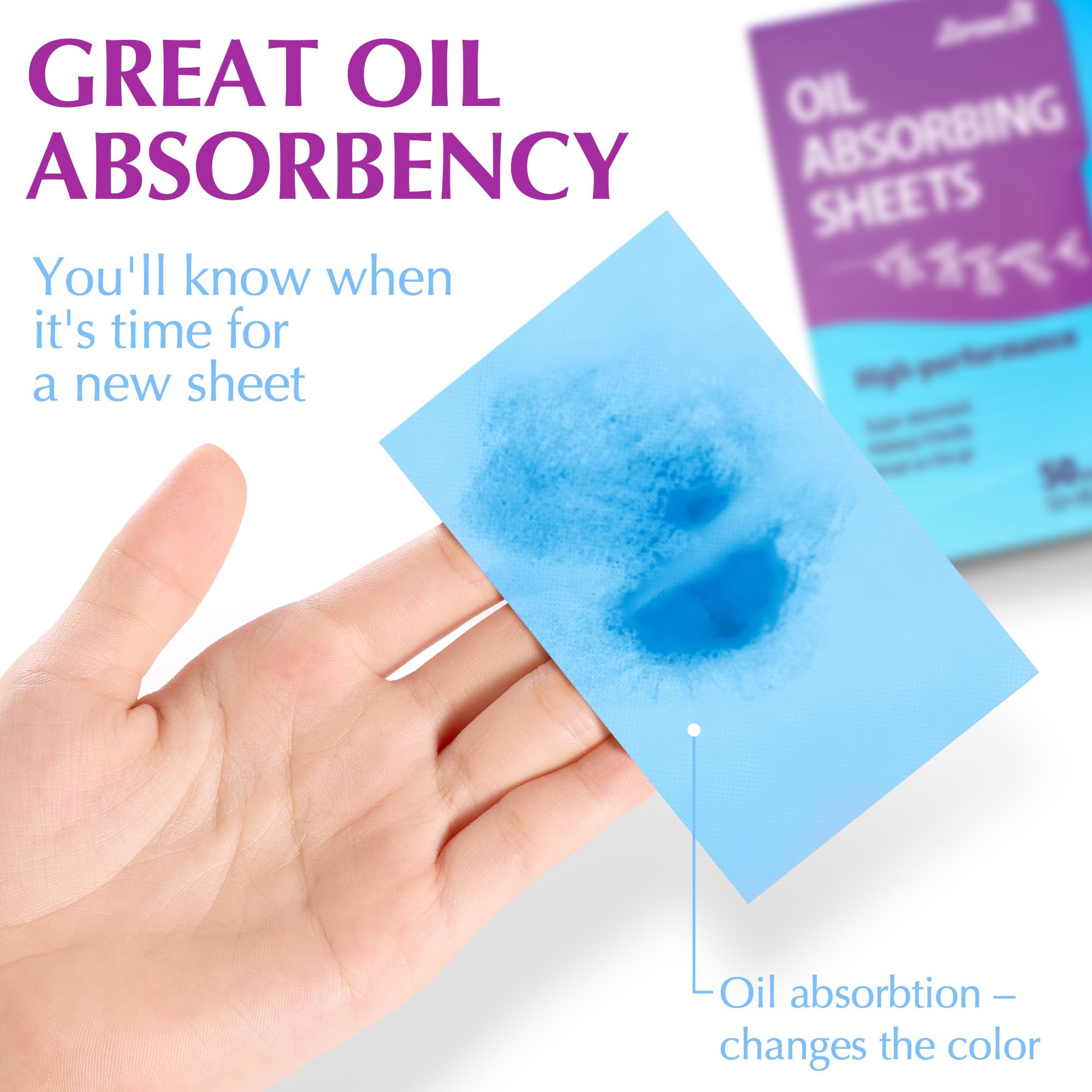 Premium Oil Absorbing Sheets for Face - 3 pack (150 sheets) - Makeup Friendly Oil Blotting Sheets for Face - Blotting Papers for Face with Oily Skin