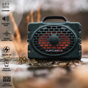 Turtlebox Gen 2: Loud! Outdoor Portable Bluetooth 5.0 Speaker | Rugged, IP67, Waterproof, Impact Resistant & Dustproof (Rich, Full Sound, Plays to 120db, Pair 2X for True L-R Stereo), Green