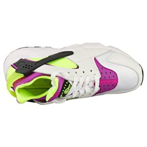 Nike Women's Air Huarache Run Sneakers, White/Neon Yellow/Magenta, 7.5