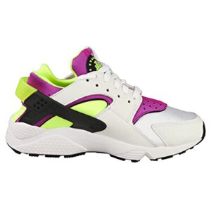 Nike Women's Air Huarache Run Sneakers, White/Neon Yellow/Magenta, 7.5