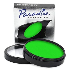 mehron makeup paradise makeup aq face & body paint (1.4 oz) (martian – neon green/green uv)