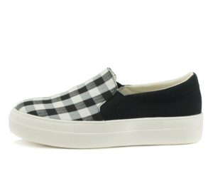 soda topshoe ave- hike platform slip- on sneaker w/cushion foam (8.5, gingham black, numeric_8_point_5)