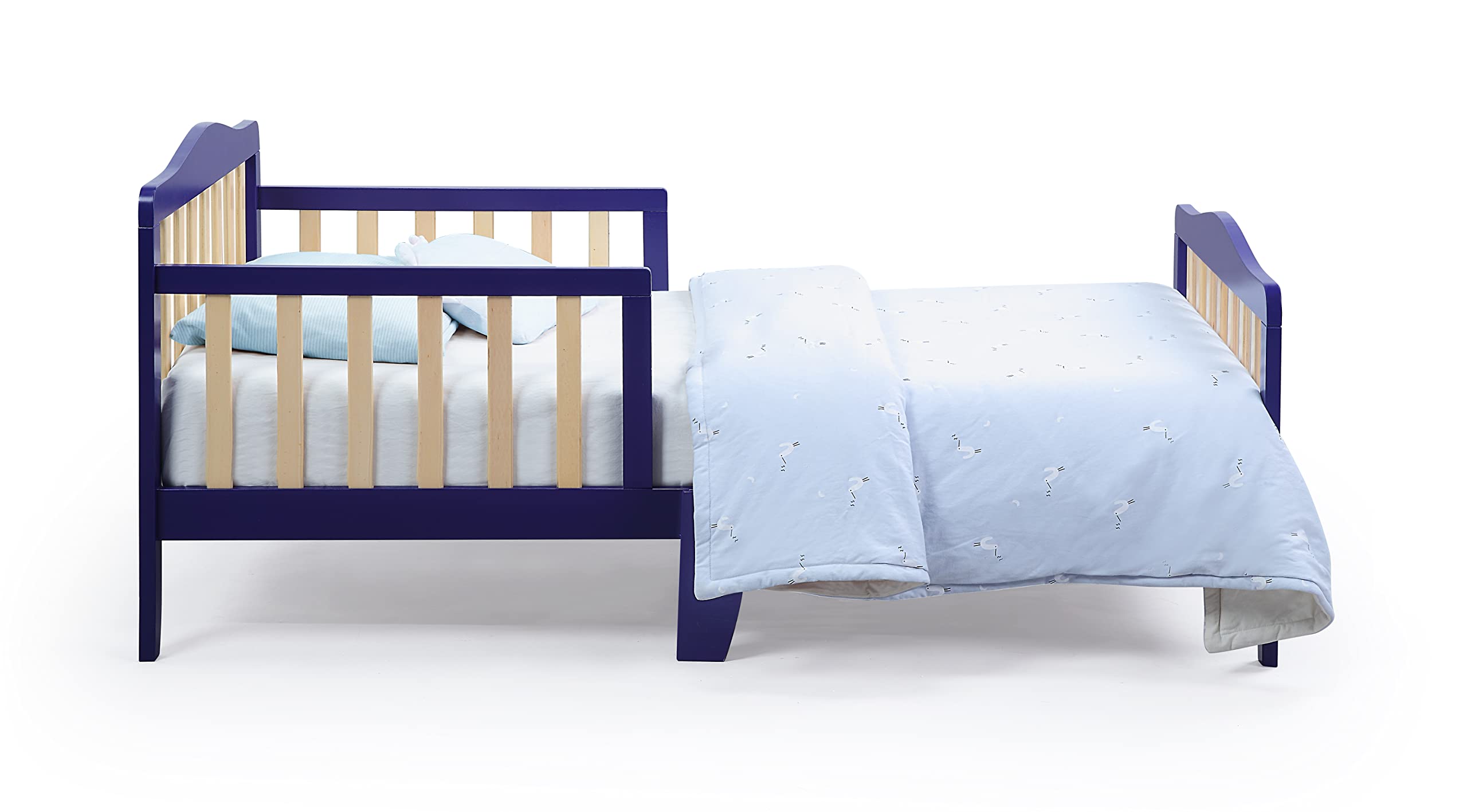 Olive and Opie Twain Toddler Bed in White and Black