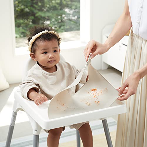 Ireka Baby Placemat Compatible with IKEA High Chair Antilop Tray Placemat Accessories, Chabchabi (Mushroom Gray)