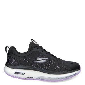 Skechers Women's Sports Shoes, Black Textile Lavender Trim, 5.5