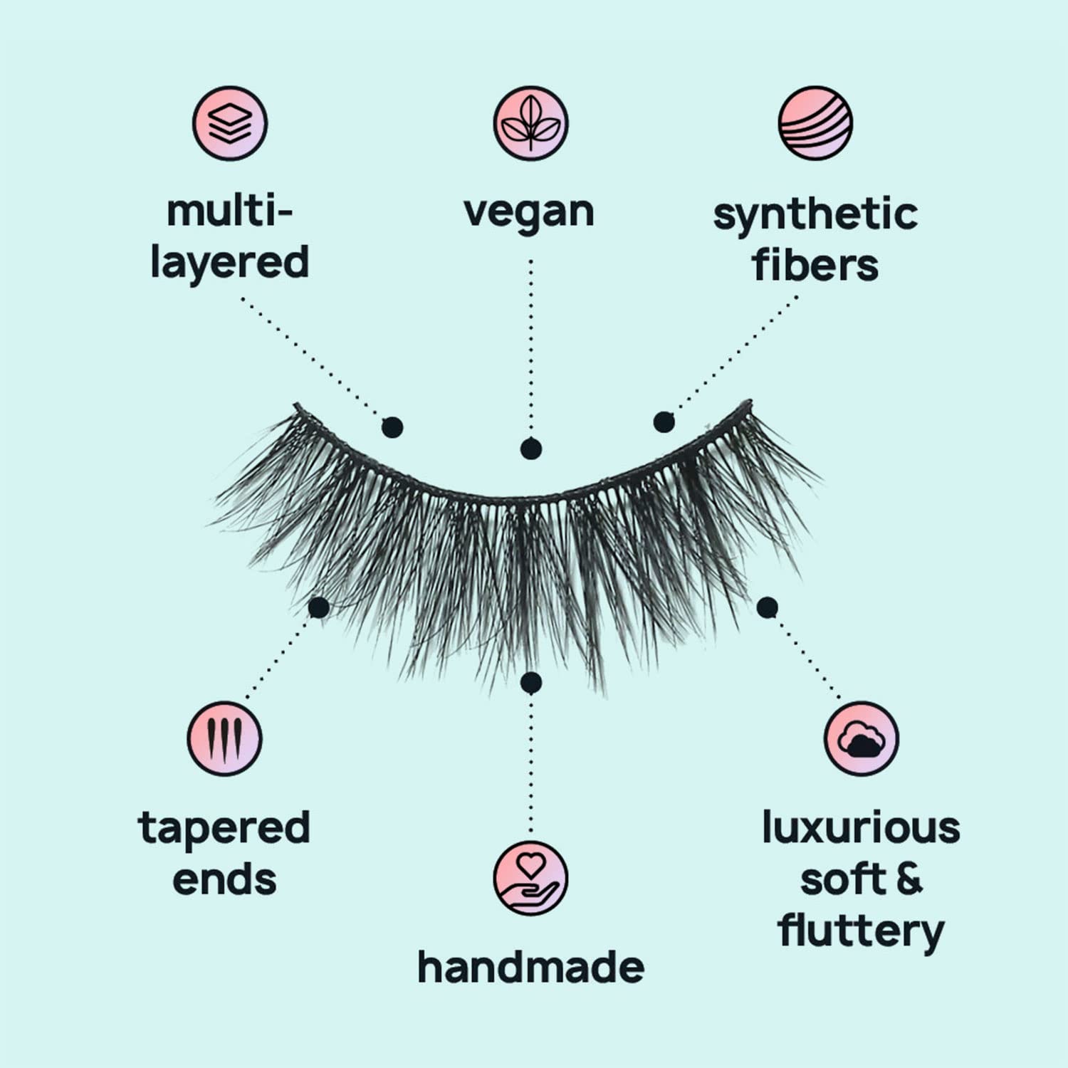 AOA Studio 3D False Eyelash 5 Pairs Natural Handmade Eyelashes Natural Volume Reusable Soft Makeup False Eyelashes 100 Percent Handmade Cruelty Free (Jackie)