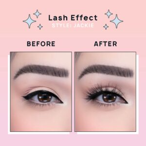 AOA Studio 3D False Eyelash 5 Pairs Natural Handmade Eyelashes Natural Volume Reusable Soft Makeup False Eyelashes 100 Percent Handmade Cruelty Free (Jackie)