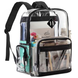 chase chic clear backpack stadium approved transparent school backpack large heavy duty see through daypack for school work travel