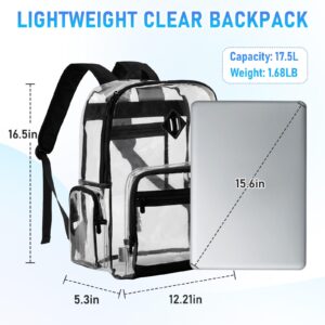 Chase Chic Clear Backpack Stadium Approved Transparent School Backpack Large Heavy Duty See Through Daypack for School Work Travel