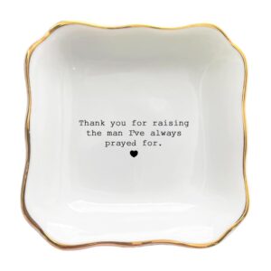 bat trang ceramic jewelry tray - thank you for raising the man i've always prayed for dish - mother of the groom gifts from bride - mother in law gifts - mother of groom gifts