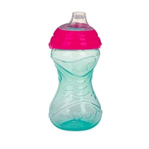 Nuby Clik-It Soft Spout No-Spill Easy Grip Sippy Cup for Girls - 3 Count (Pack of 1) 10 Oz - 6+ Months